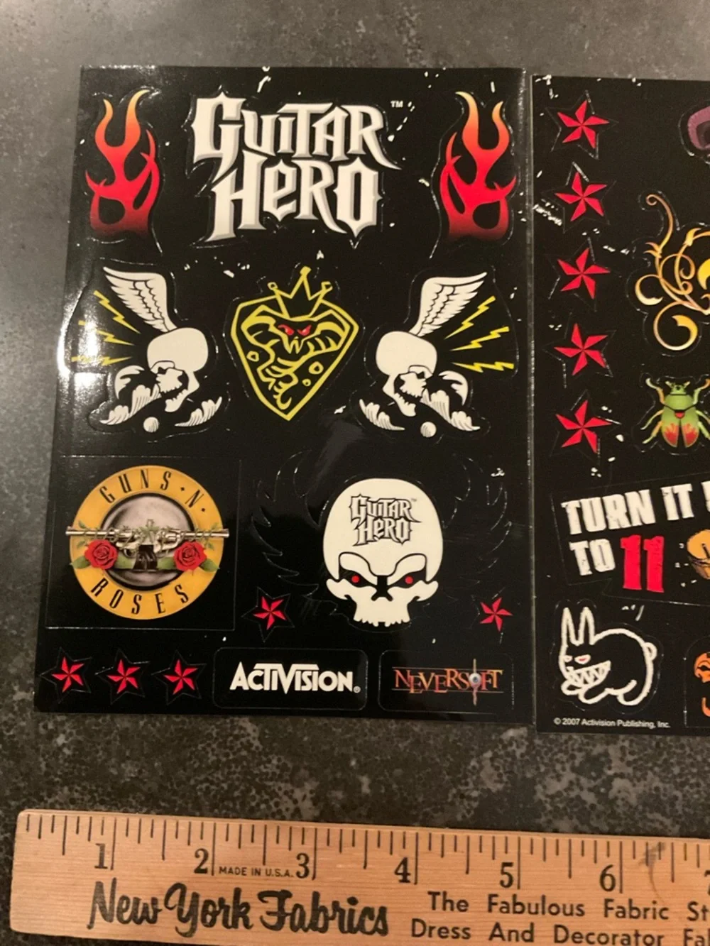 Guitar Hero Sticker Sheet - Black